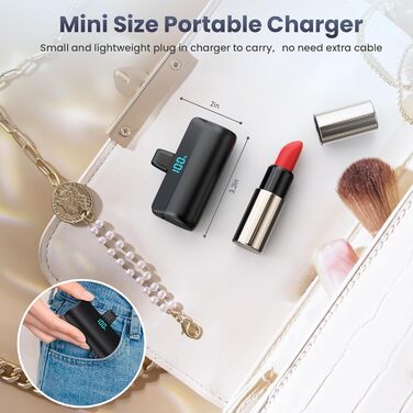 Power Bank Feob Mini 5200mAh 20W PD: Компактний акумулятор для iPhone та Android, LED-дисплей, чорний