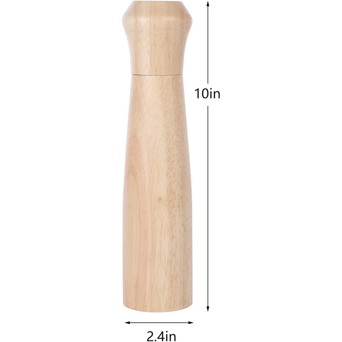 Набір дерев'яних мельниць для солі та перцю KKC з регульованим керамічним механізмом, 10 дюймів (гума)