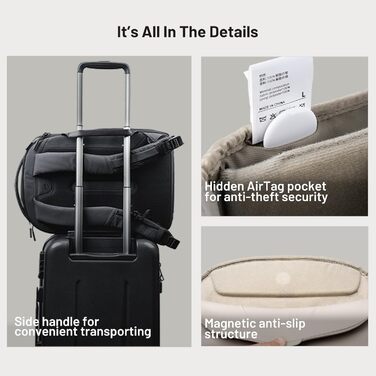 Рюкзак для камери PGYTECH OneGo Lite 16L, чорний, водонепроникний, для фотографів, сумісний з Sony/Canon/Nikon, 14