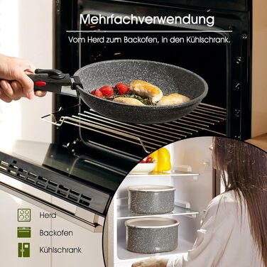 Набір посуду ROSSETTO 7 предметів: каструлі, сковороди з антипригарним покриттям, нержавіюча сталь, PFOA & PFOS-free