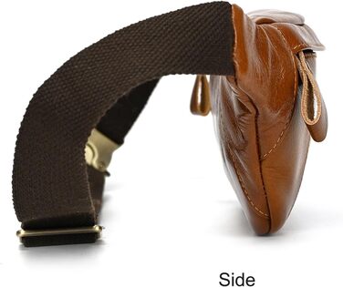 Чоловіча поясна сумка LUUFAN з натуральної шкіри, світло-коричнева (1034)