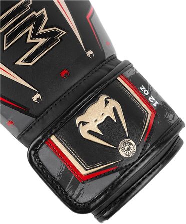 Боксерські рукавички Venum Elite Evo (Чорний, Золотий, Червоний, 12 Oz)