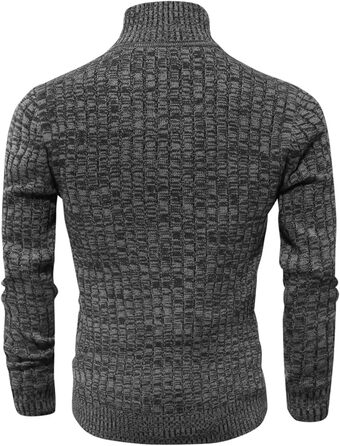 Чоловічий кардиган AOI RAY з блискавкою та стоячим коміром, в'язаний пуховий светр з двома кишенями, чорний (3XL, сірий)