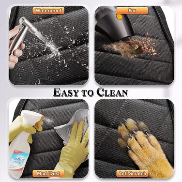 Захист для автосидіння для собак Gimars 6-в-1 з боковими панелями та віконцем, 100% водонепроникний, з килимком, підходить для всіх типів авто