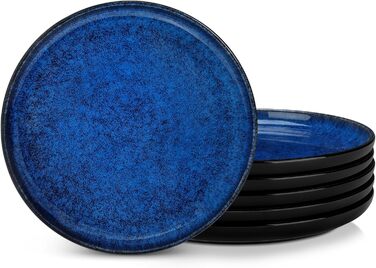 Vancasso Starry Blue 24-Piece Stoneware Dinnerware Set for 6 - Complete Tableware Set with Plates, Bowls