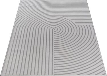 Килим Knight Luxuriöser Wohnzimmerteppich: Елегантний килим для вітальні з коротким м'яким ворсом, 3D-ефект, сірий, 80 x 150 см