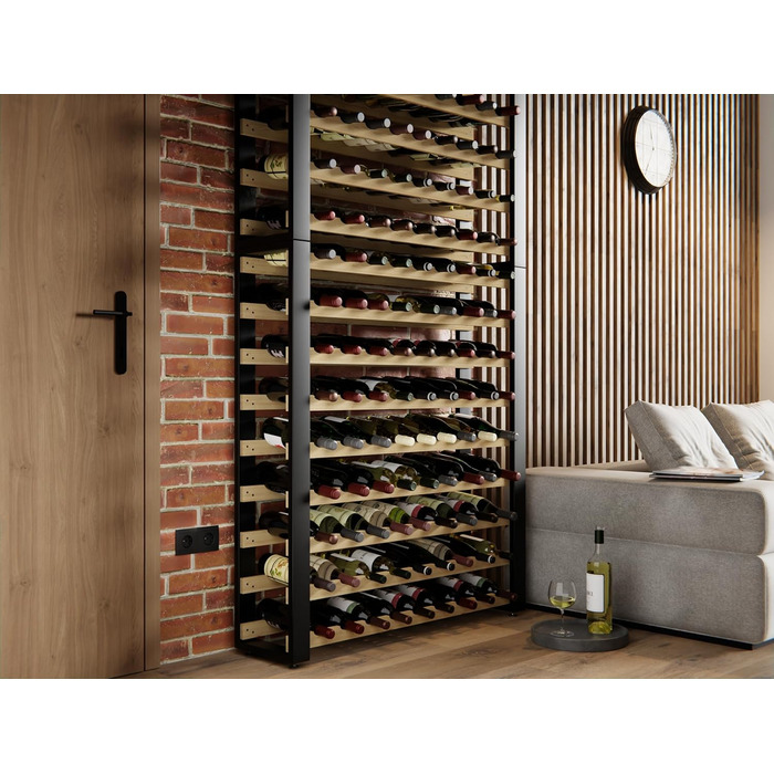 Lenmar Serie RW Wooden Wine Rack for Bottles, LOFT, Bottles, Wine, Bottle Rack, Cellar Rack, Shelves, Bottle Holder, Wine Stand … (LOFT 135, 204 x 104 x 27, 135 Bottles)