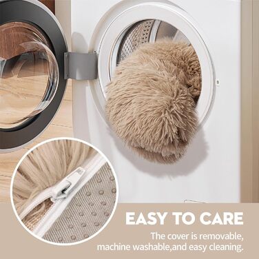MEWOOFUN Stylish Cat Bed Cat Sofa Fluffy - 76x45cm Large Cat Bed Plush Cat Couch for Small Dogs and Cats Removable and Washable (brown)