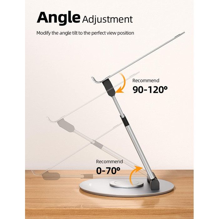 NULAXY Adjustable Laptop Stand - 360° Swivel Base, Height Adjustable up to 20