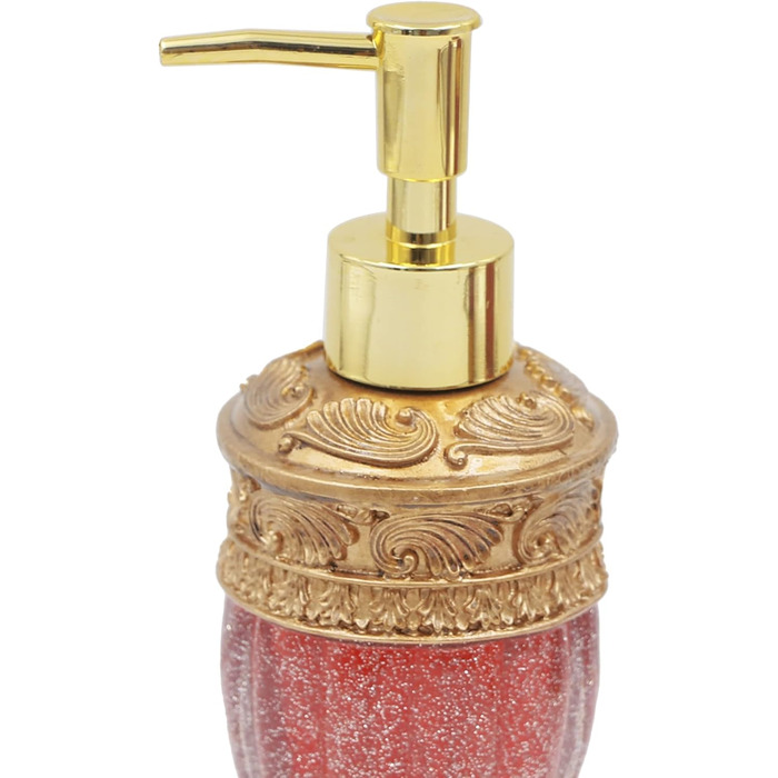 Набір аксесуарів для ванної кімнати Luent Vintage в червоному кольорі (5 предметів): мильниця, тримач для зубних щіток, попільничка, мильниця, подарунковий набір для ванної кімнати