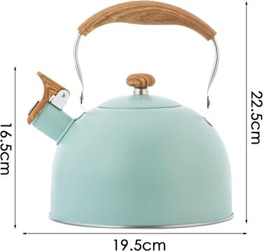 Чайник-заварник зі свистком, нержавіюча сталь, Induktion, для всіх плит, з ергономічною ручкою