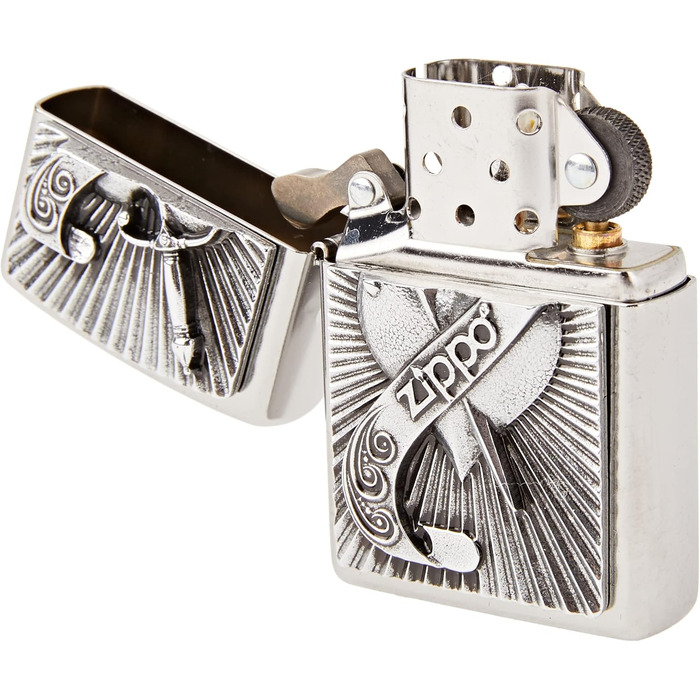 Бензинова запальничка Zippo Heart with Sword, латунь, стиль нержавійки
