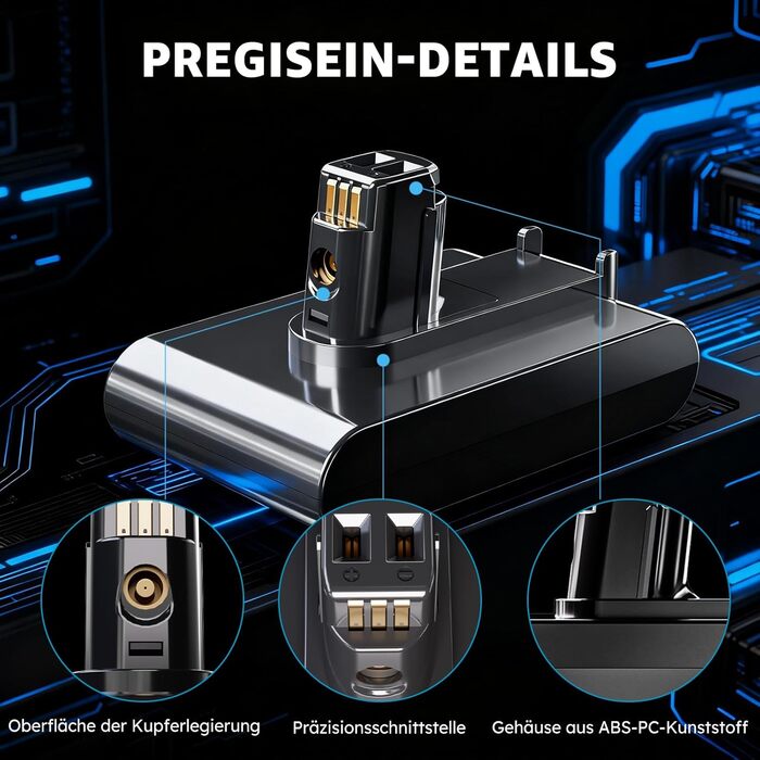 Акумулятор для пилососа Dyson Absolute/Animal/Motorhead/Fluffy SV10 Carbon Fiber + 5 фільтрів та 2 гвинти