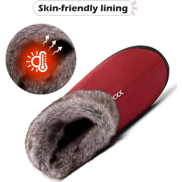 Тапочки жіночі зимові Mishansha, антиковзаючі, з піною пам'яті, плюшеві, розмір 36-43 EU, червоні