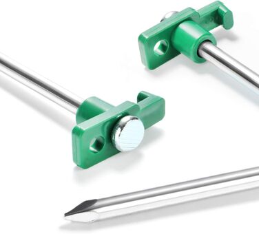 com-four® 48x Tent Stakes from Steel 250mm x Ø 7mm - Long and robust ground stakes with plastic holder - Rock bottom stake for camping and outdoor - ideal for normal and hard ground