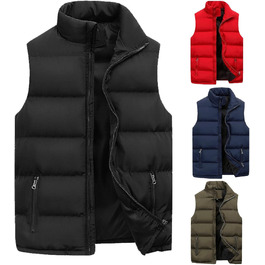 Чоловіча степна жилетка - легка зимова модель для активного відпочинку. Жилетка без рукавів з коміром-стійкою, ідеальна для бігу, гольфу, походів та їзди верхи. Колір: чорний, розмір: XL