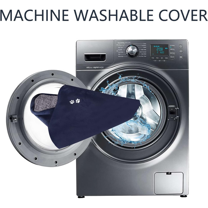 Кросер Лежанка для собак середнього розміру, 76x51 см, двостороння, блакитна. Підходить для собак та котів до 20 кг. Лежанка для собак, лежанка для котів, лежанка для тварин.