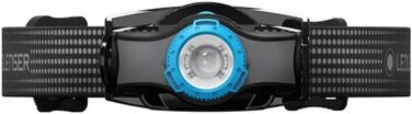 Налобний ліхтар Ledlenser MH3 LED 200 лм, фокус, 130 м, до 35 год, з батарейкою, чорний/синій, для туризму та спорту