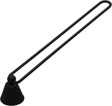 Viscacha candle snuffer and wick trimmer with long handle, matte black, stainless steel