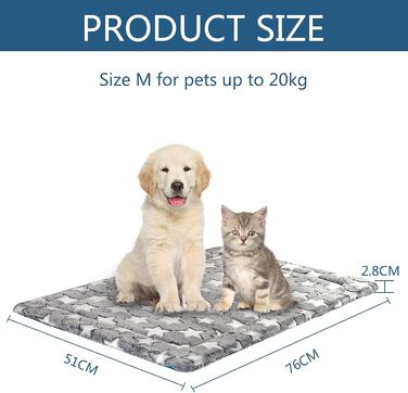 Кросер Лежанка для собак середнього розміру, 76x51 см, з підстилкою, для дому та вулиці, м'яка, до 20 кг