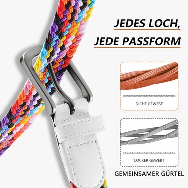 Тканинний плетений ремінь LAKIDAY: еластичний стрейчевий пояс для жінок та чоловіків. Ширина 3.5 см, довжина 100-130 см, багато кольорів. Довжина 120 см.