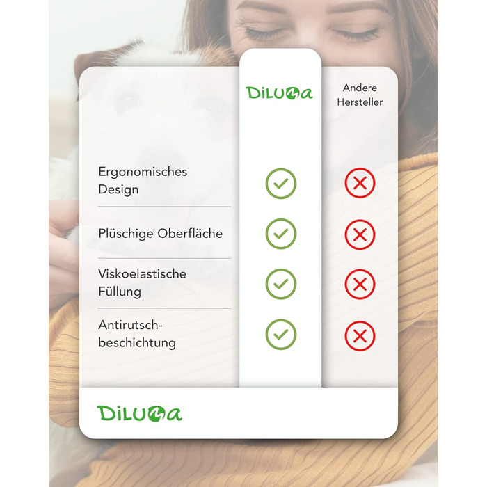 Ортопедичне ліжко для собак DILUMA Benji - м'яке лежання для тварин, знімний чохол, бежеве, 100x65x10 см (L/XL 120x72x10 см)