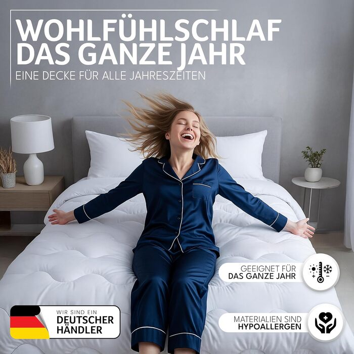 Ковдра Gentle North 155x220 - 4-сезонна ковдра для алергіків, м'яка та пухнаста, 155 x 220 см, придатна для прання при 60°C