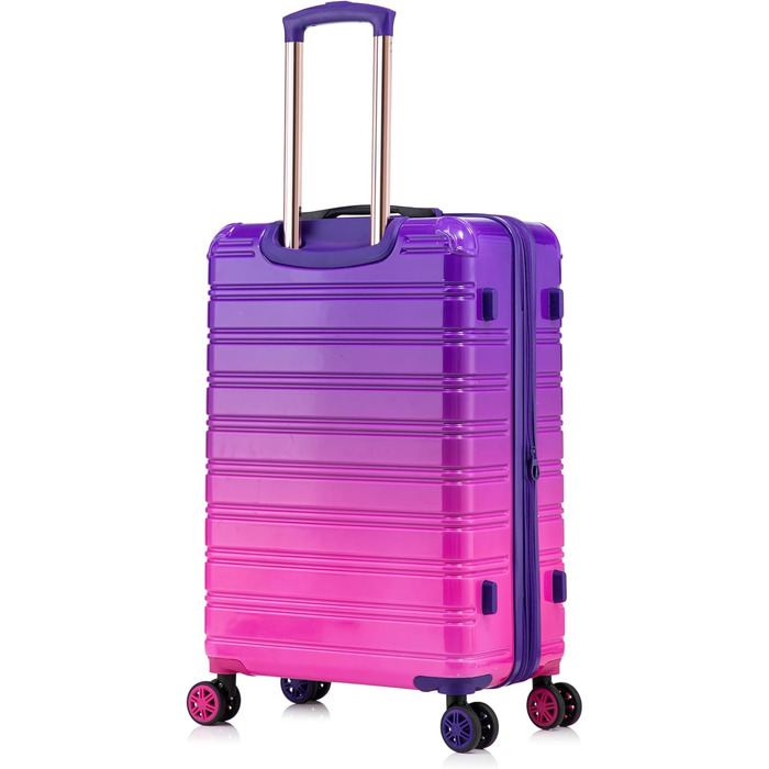 Набір валіз з полікарбонату | 3-кільний набір | Ручна валіза + Середня валіза + Велика валіза | Набір валіз | Турквіс (великий 75см, фіолетовий)