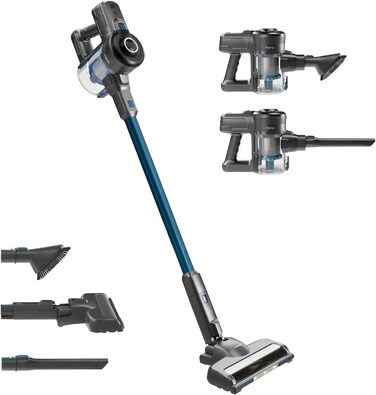 Акумуляторний пилосос H.Koenig UP600 PowerClean 22.2V: 3-в-1, LED-щітка, 40 хв роботи, 150 Вт, 2 швидкості, видалення шерсті тварин (блакитний)