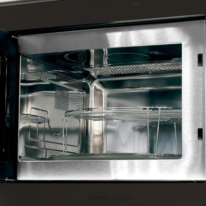 Вбудована мікрохвильова піч CATA MC 25 GTC BK Inox, 25л, 8 автоматичних меню, гриль 1000W, ширина 60 см