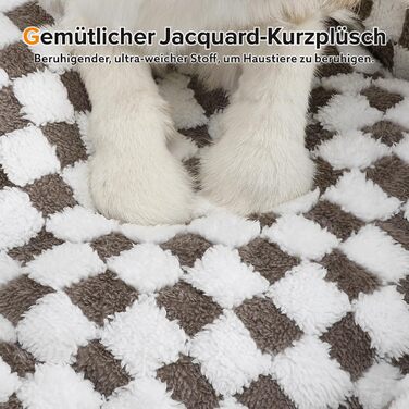 FURTIME Dog Bed, Large Dogs, Non-Slip Dog Beds, Washable Dog Basket, Anti-Anxiety Plush Dog Bed, Suitable for Large Labrador Retrievers, German Shepherds, 89×63×23 cm (M(63×53×20 cm), Chocolate)