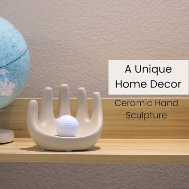 MIAJO Hand Shelf Decoration, Beige Ceramic Sculpture, Boho Shelf Decor, Hand Holder for Jewelry, Smartphone, Keys, Pen and Pencils, Knick-Knacks, Cute Home Decor