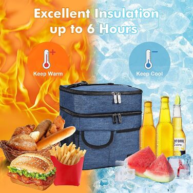 Термосумка Kato Tirrinia 17L для пікніка та подорожей (23 банки), темно-синя