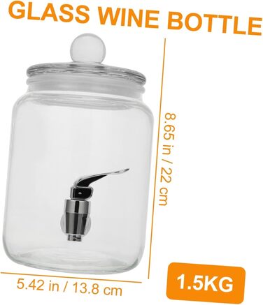 KICHOUSE 1 Piece Machine for Cold Drinks, Large Pouring Spout for Decanter, Wine Barrel, Shot Glass, Bottle, Stick Dispenser, Party Drink, Transparent Glass