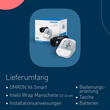 Тонометр OMRON X3 Comfort з Bluetooth - автоматичний, для дому, з Intelli Wrap манжетою, клінічно перевірений, підходить для діабетиків та вагітних, 22-42 см