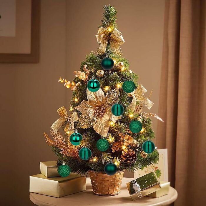 5 см ялинкові кулі, 30 шт., золоті, міцні, для прикраси ялинки на Новий Рік