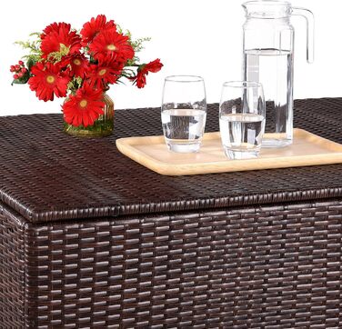 Скриня для подушок Casaria 318 л, садова коробка для зберігання, поліротанг, коричнева