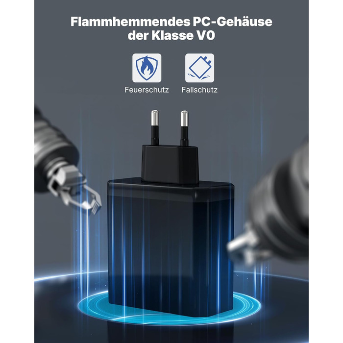 Зарядний пристрій USB 2 шт, 6 портів 33W QC 3.0 + USB 3.1A, мережевий адаптер для iPhone 16/15/14/13/12/11 Pro Max SE XR XS, iPad Pro, Samsung, смартфонів - Чорний