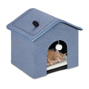 Relaxdays Cat Cave in Blue