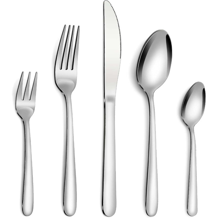 Bestdin Cutlery Set, 60-Piece Cutlery Set for 12 People, Stainless Steel Cutlery Set with Knife, Fork, and Spoon, High-Quality Cutlery Set for Home/Party/Restaurant, High-Gloss Polished & Dishwasher Safe