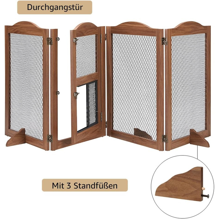 Захисний бар'єр для каміну Unipaws, огорожа для собак, перегородка, 6 панелей, без свердління, білий (коричневий)