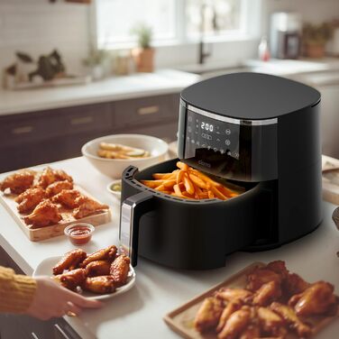 Фритюрниця повітряна CIARRA з цифровим дисплеєм, 5 л, без олії, антипригарне покриття, 8 режимів приготування