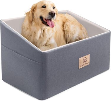 Автокрісло для собак, сіре, велике, з підняттям та кишенями для зберігання, до 25 кг, для великих собак та цуценят