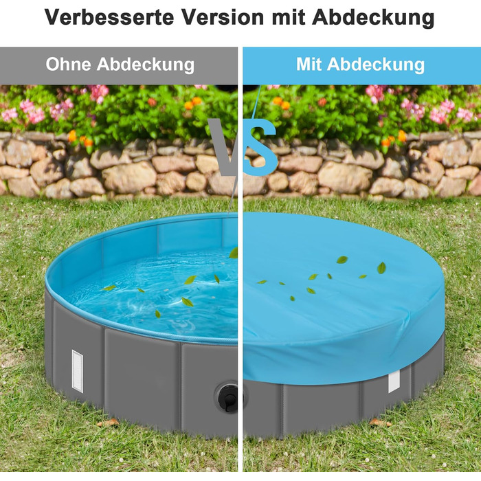 Басейн для собак великих порід EUGAD 120x30 см з кришкою. ПВХ басейн для собак, антиковзне покриття, легко складається