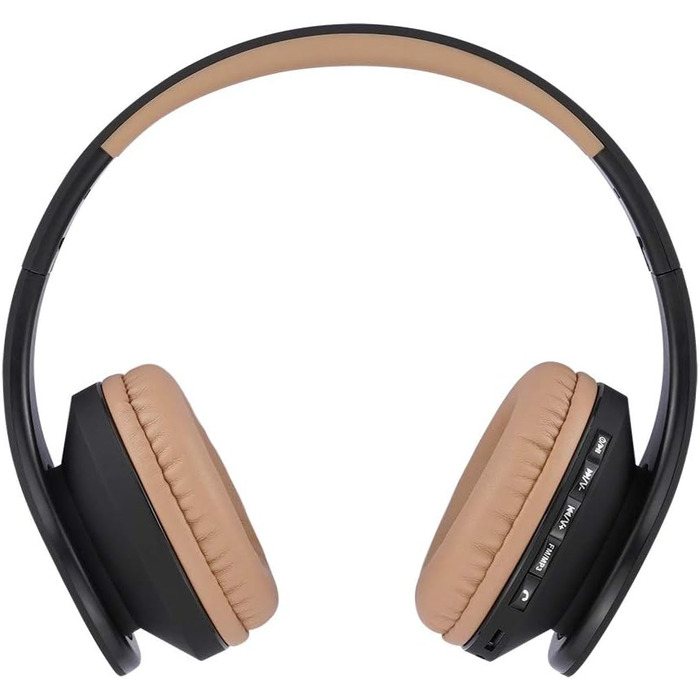 Бездротові навушники PowerLocus Over Ear Bluetooth з мікрофоном (Чорний/Коричневий)