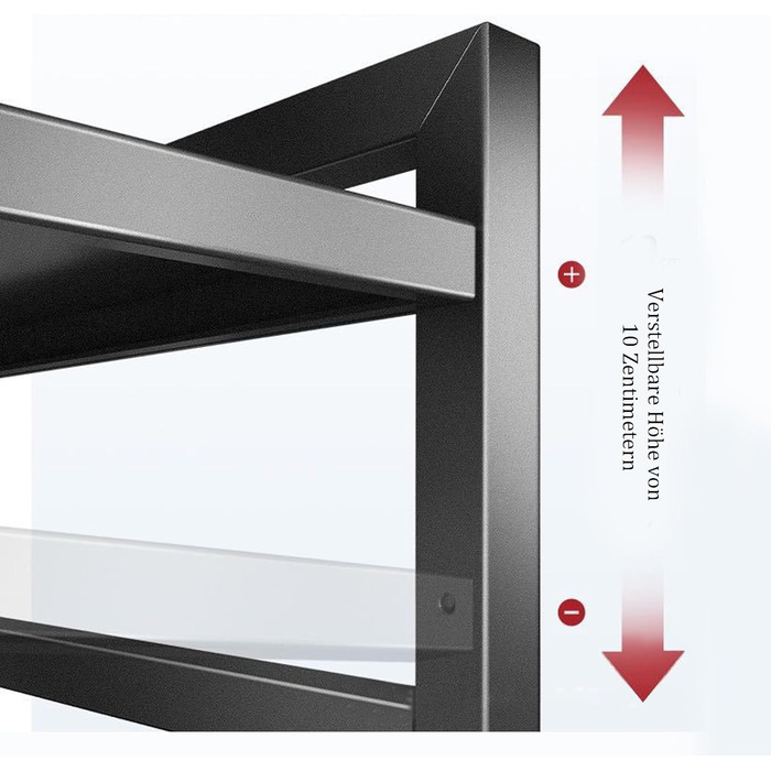 Поличка для мікрохвильової печі, 2-ярусна, чорна, 36,5 x 40 x 46 см
