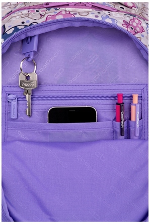 Великий багатокамерний шкільний рюкзак CoolPack (A4), білий багатоколірний