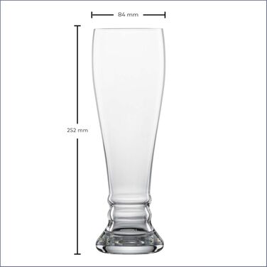 Пивний келих для пшеничного пива SCHOTT ZWIESEL Bavaria Beer Basic 0,5 л (набір 4 шт.) - кришталь Tritan, Німеччина