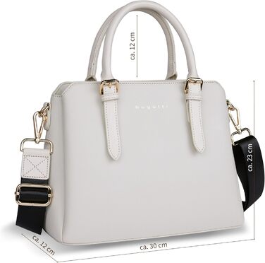 Сумка жіноча Bugatti Ella бежевого кольору, штучна шкіра Saffiano, середнього розміру, стиль боулінг