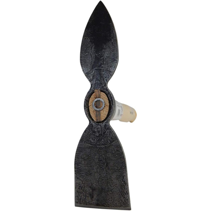 Hand hoe, sturdy forged hoe for the garden, wide and heart-shaped blade, 40cm short ergonomic handle from SHW-FIRE